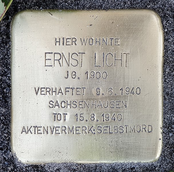 Ein Stolperstein erinnert in Berlin an Dr. Ernst Licht