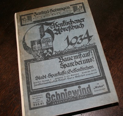 Neuzugang in unserer Handbibliothek: Adressbuch Gelsenkirchen 1934