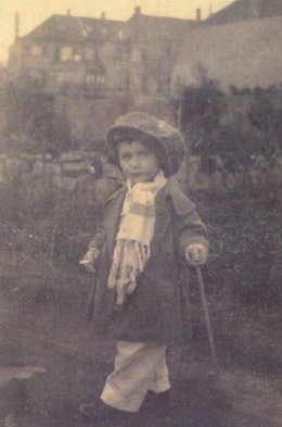 Albert dressed up as the gentleman he is in our garden at Zeppelinalle in 1926