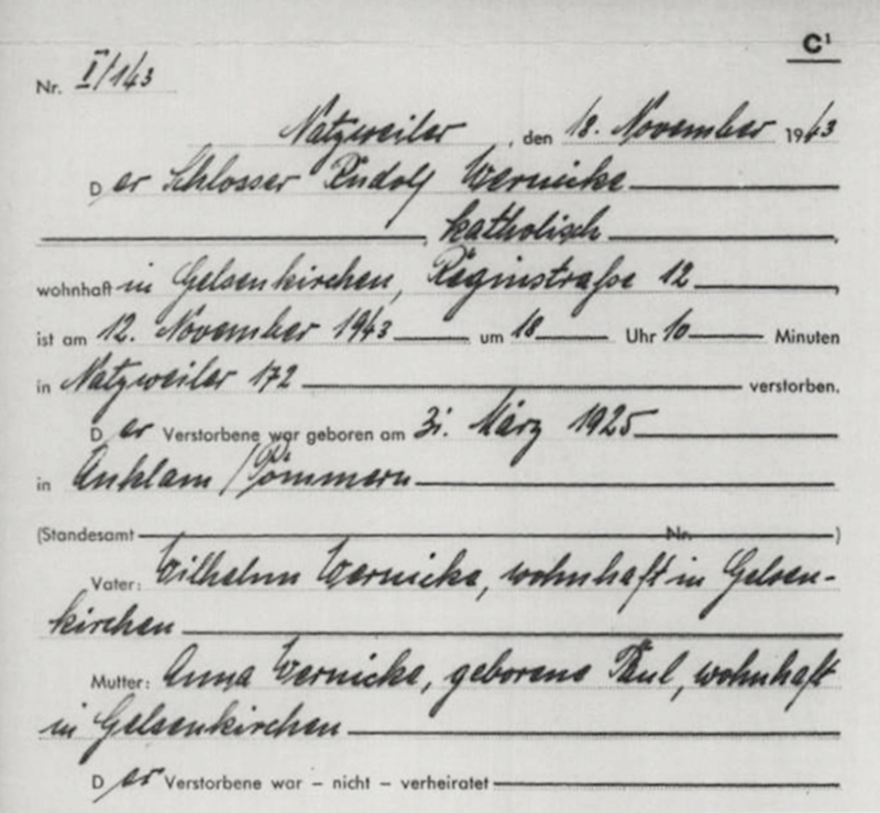 Arolsen Archives, 3247421, Sterbeurkunde Rudolf Wernicke  