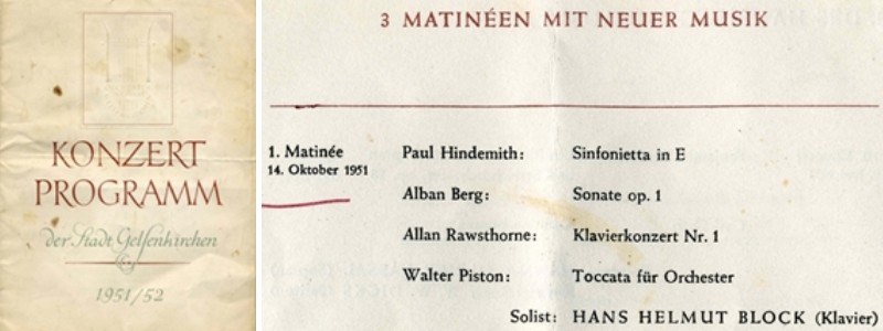 Konzertprogramm Stadt gelsenkirchen 1951/52