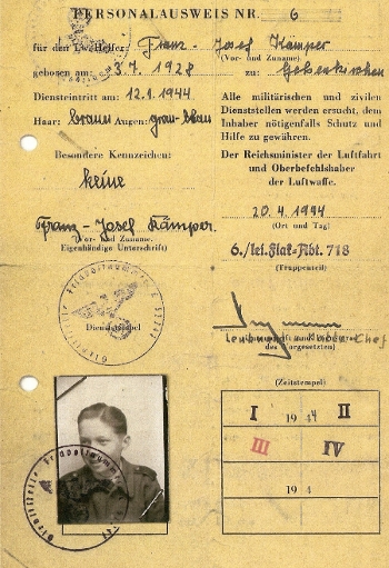 Auszug aus dem Personalausweis von Franz Josef Kämper
