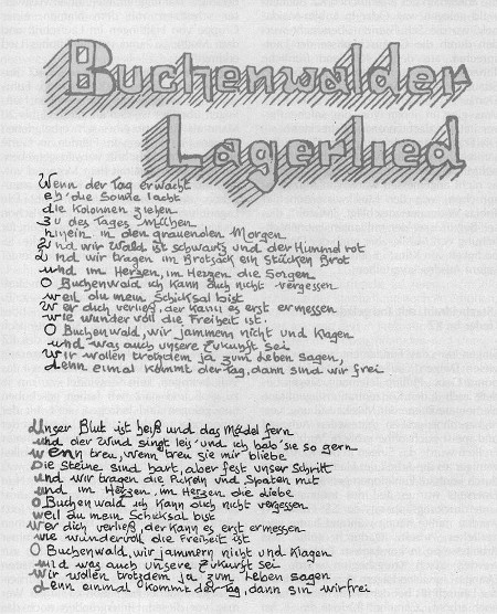 Lagerlied, KZ Buchenwald