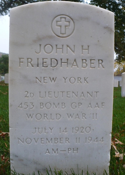 John Herbert Friedhabers letzte Ruhesttte in den USA