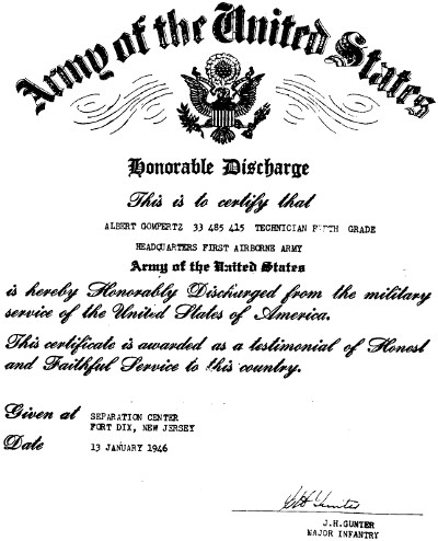Army of the United States - Honorable Discharge