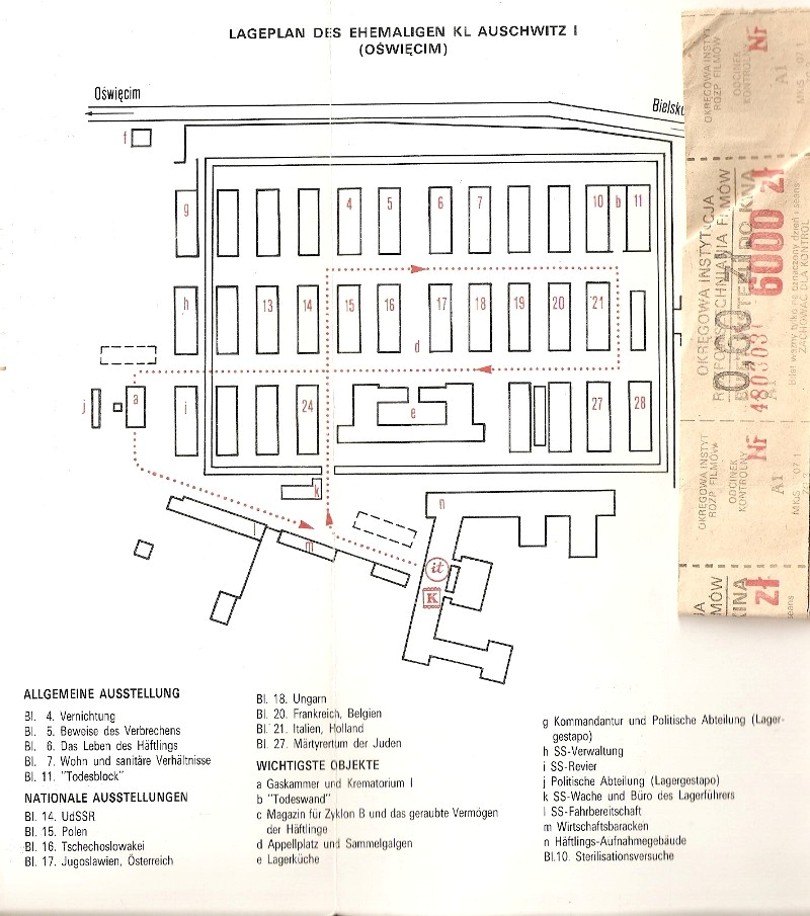 Lageplan KL Auschwitz I