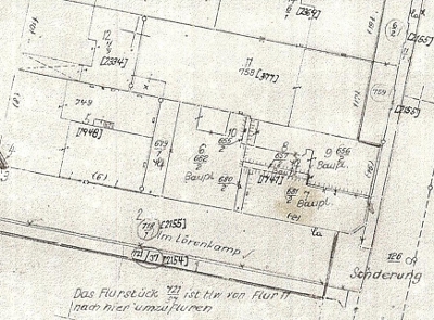 Lageplan Im Lörenkamp 2/Kirchstrasse 15, vor 1953