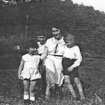 Mutti and her three boys on a picnic in 1932