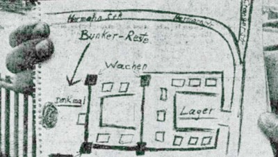 Abb.: Skizze des Lagers, erstellt von einem 'alten Erler'