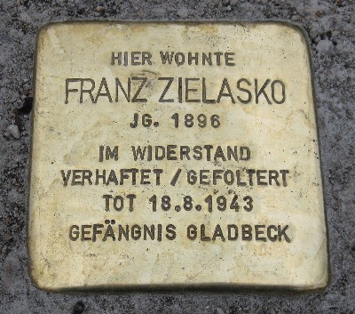 Stolperstein fr Franz Zielasko in Gladbeck
