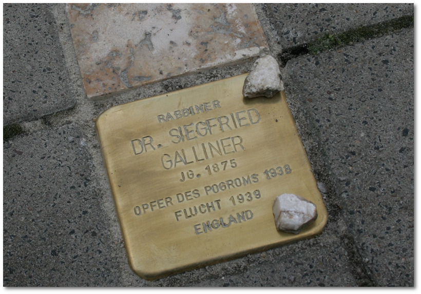 Ein Stolperstein erinnert in Gelsenkirchen an Rabbiner Dr. Siegfried Galliner