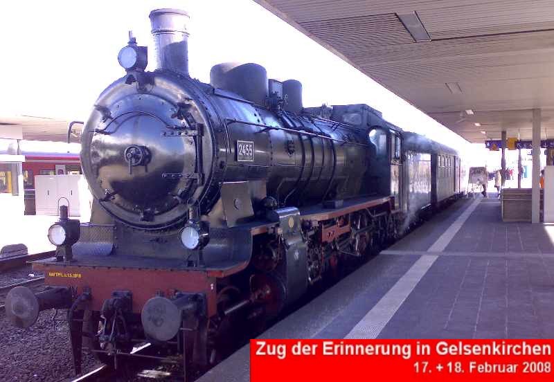 Der Zug der Erinnerung bei der Ankunft im Gelsenkirchener Hauptbahnhof